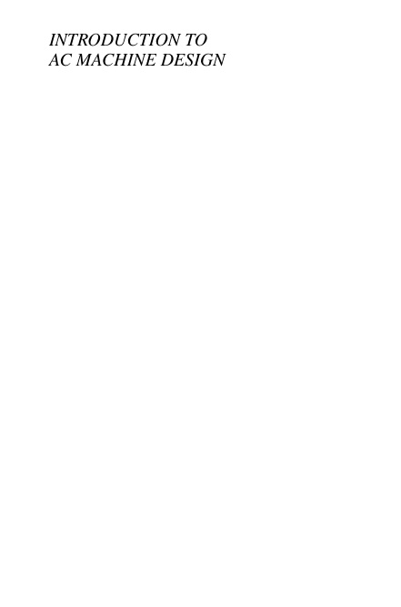 Introduction to AC machine design cover