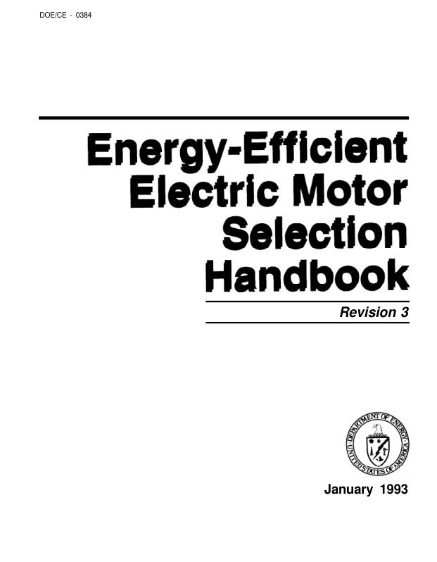 Energy efficient electric motor selection handbook cover